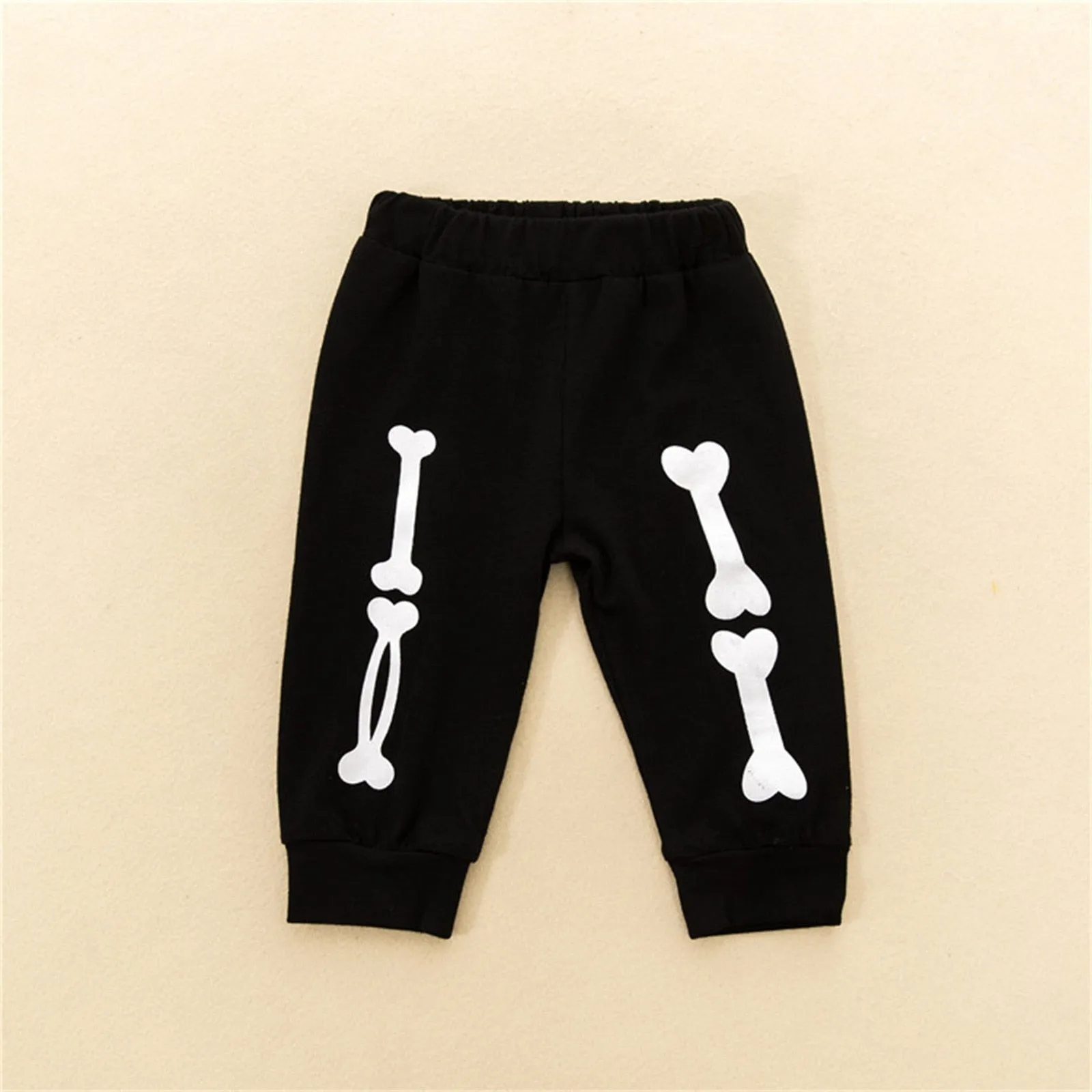 Newborn Infant Unisex Halloween Costumes 2022 Long Sleeve Skeleton Romper   Pants