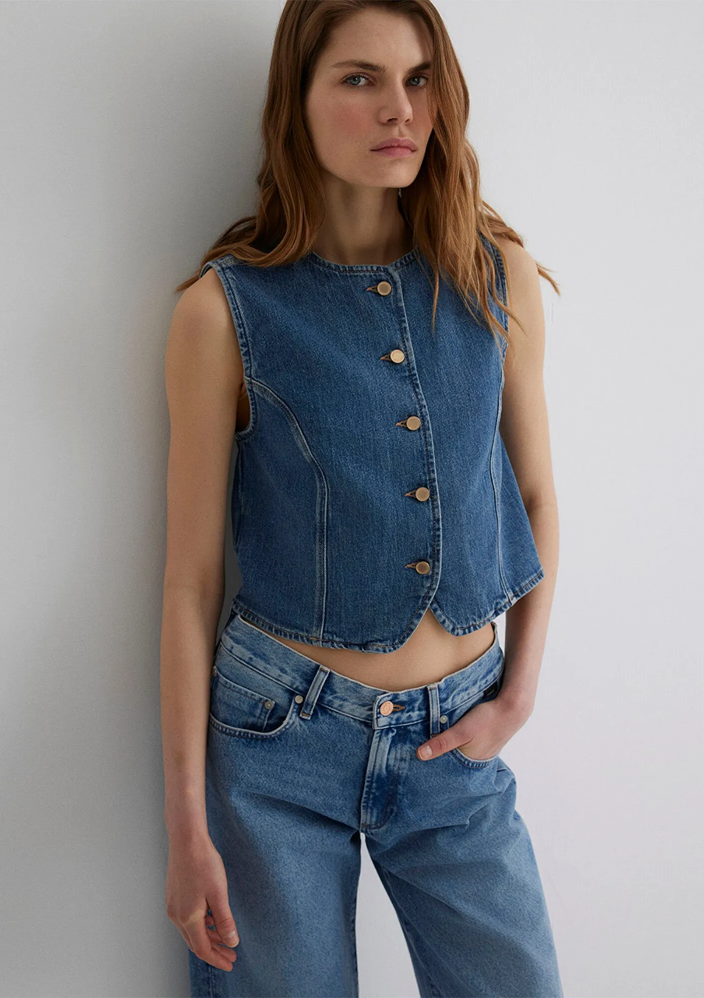 Nini Dark Vintage Gold Premium Jean Vest