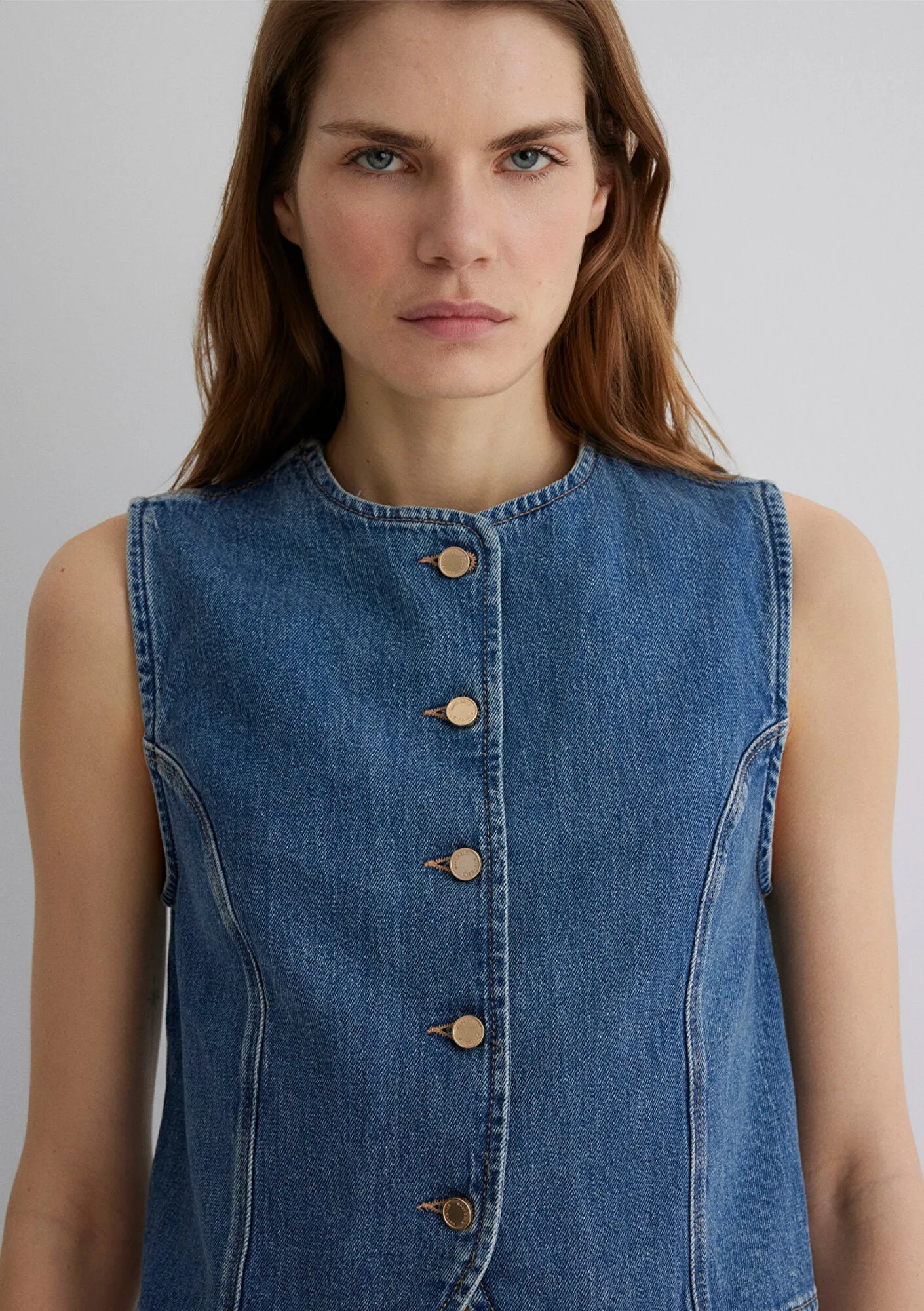 Nini Dark Vintage Gold Premium Jean Vest