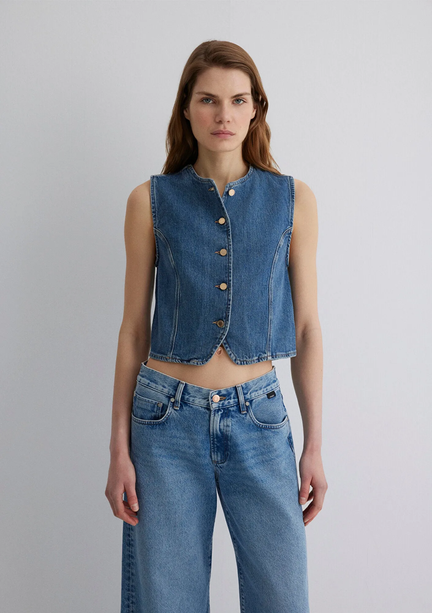 Nini Dark Vintage Gold Premium Jean Vest
