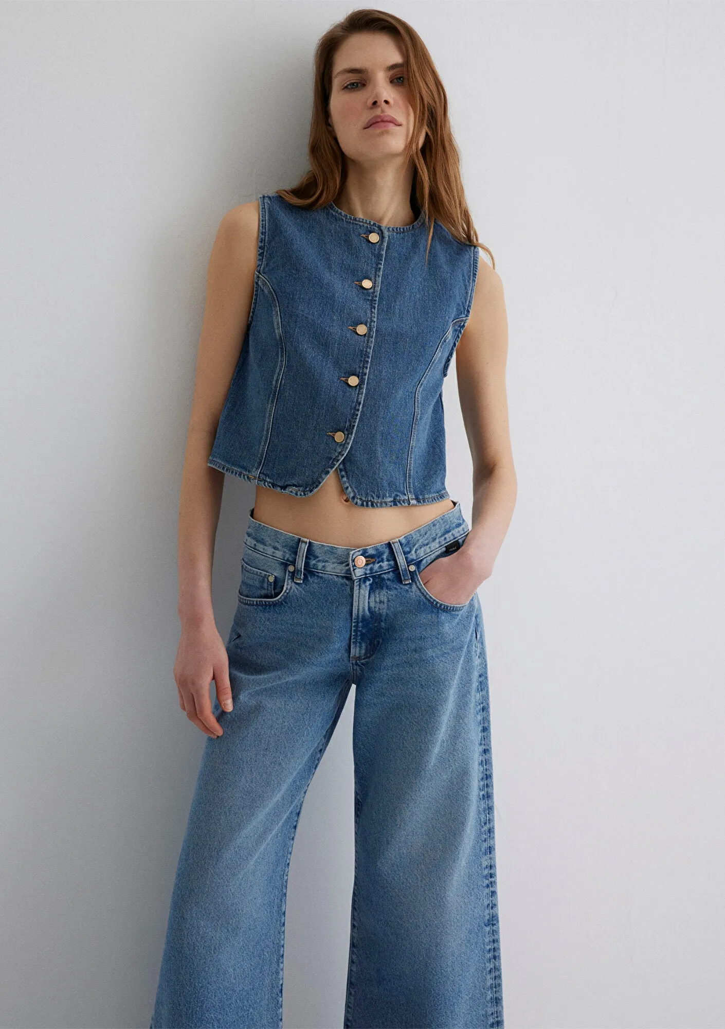 Nini Dark Vintage Gold Premium Jean Vest