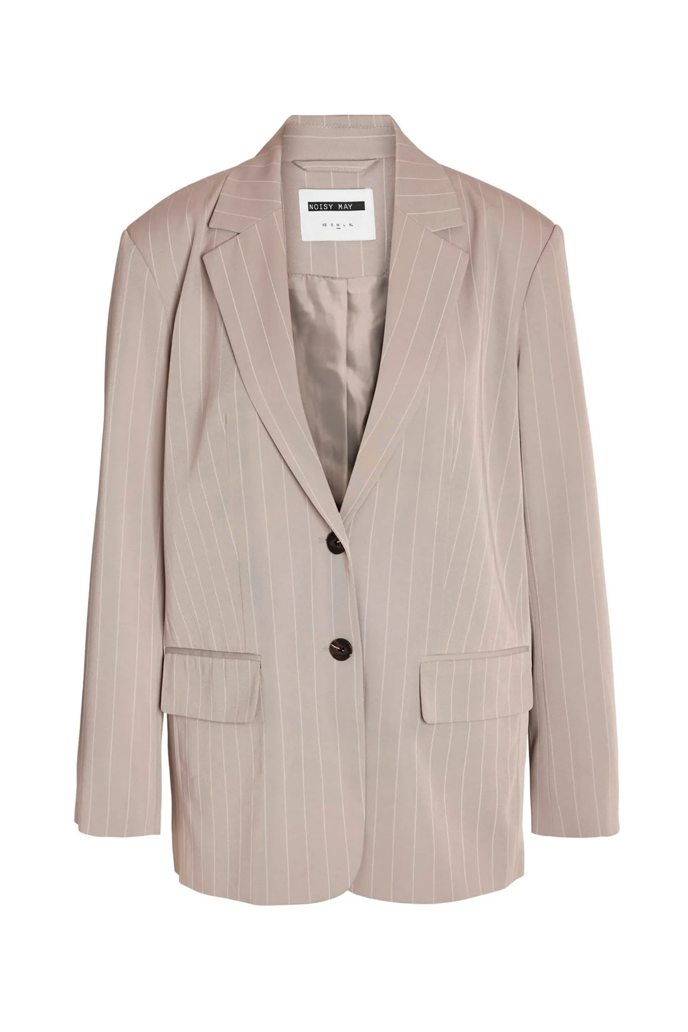 NMVera Oversized Blazer - Lysegrå Hvid Stribet