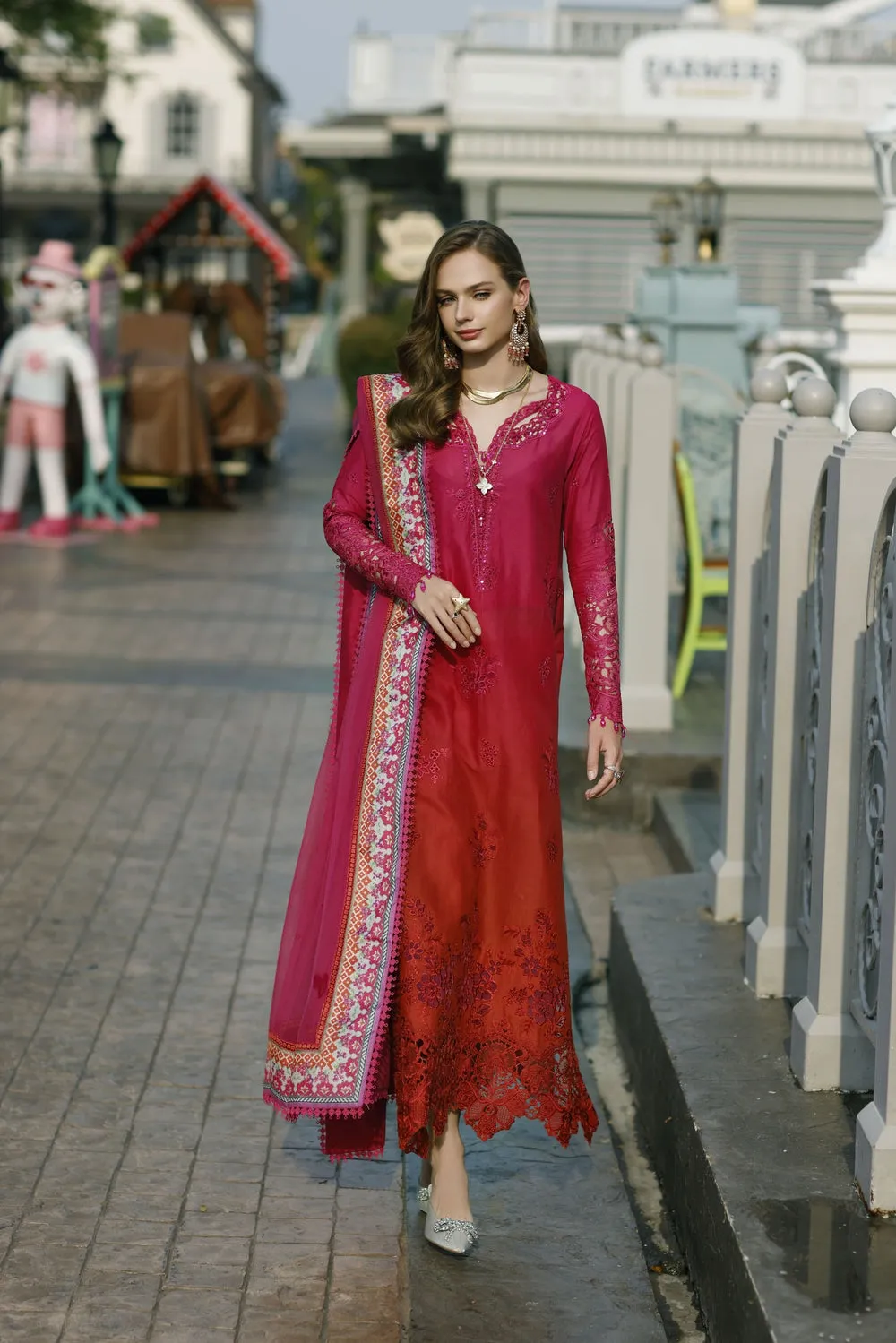 Noor by Saadia Asad | Eid Handwork Schiffli Laserkari '23 | D4-ROSA