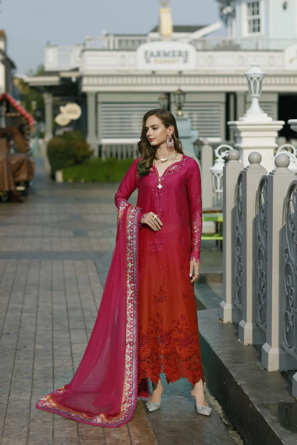 Noor by Saadia Asad | Eid Handwork Schiffli Laserkari '23 | D4-ROSA