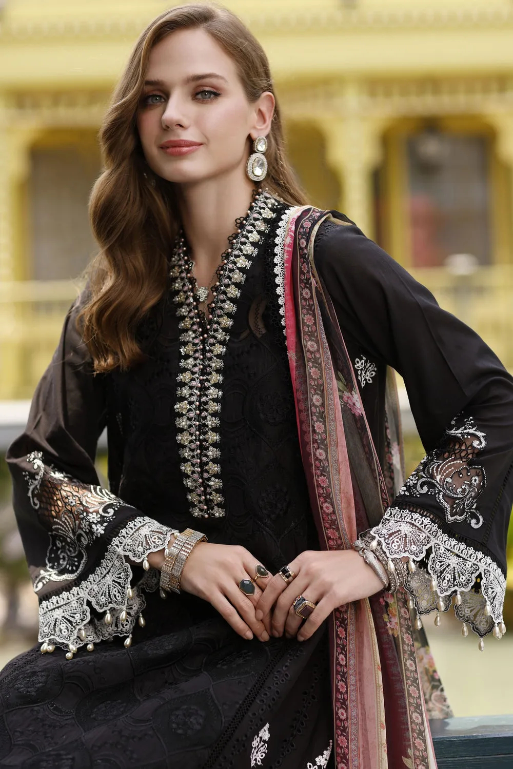 Noor by Saadia Asad | Eid Handwork Schiffli Laserkari '23 | D6-FIYA