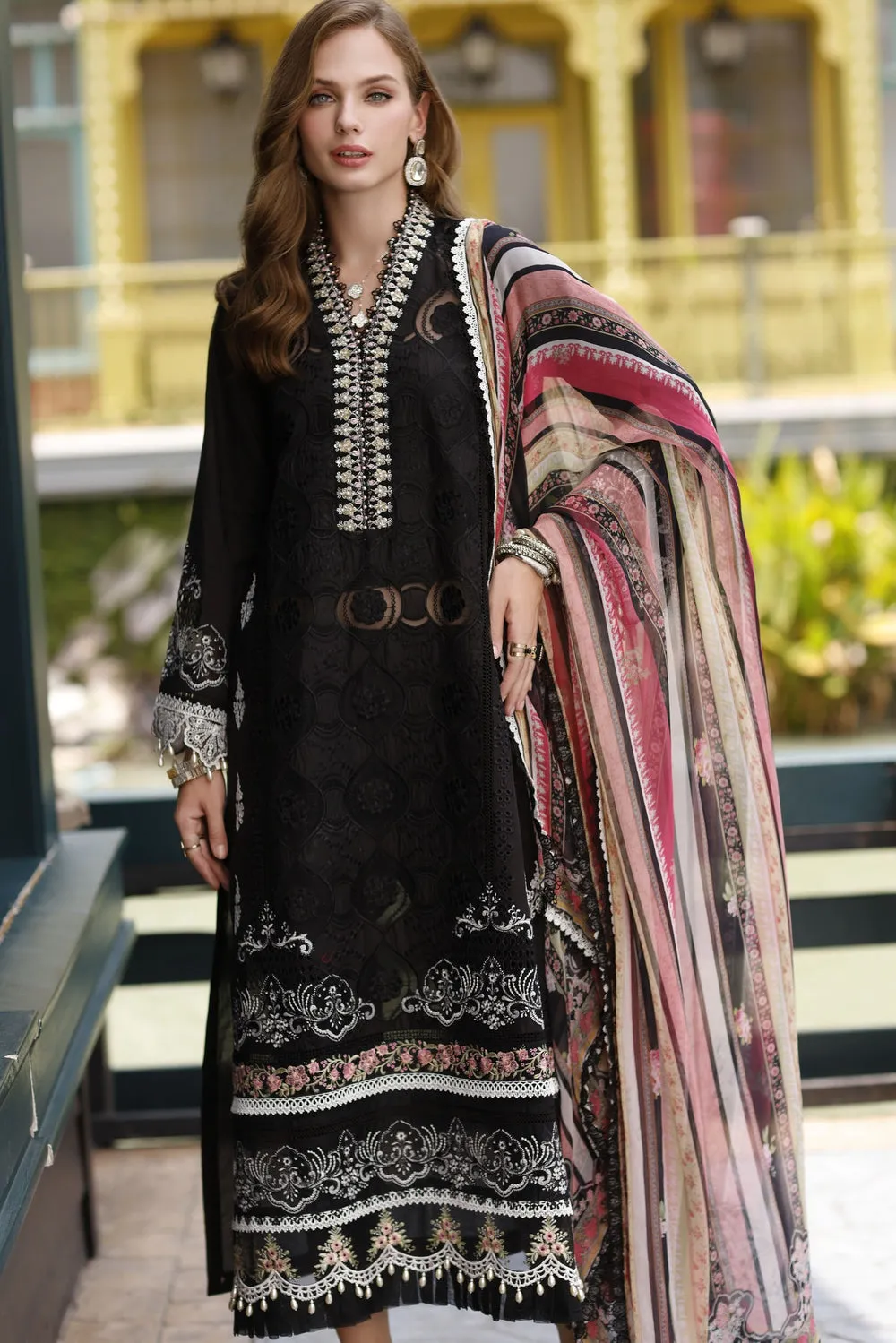 Noor by Saadia Asad | Eid Handwork Schiffli Laserkari '23 | D6-FIYA
