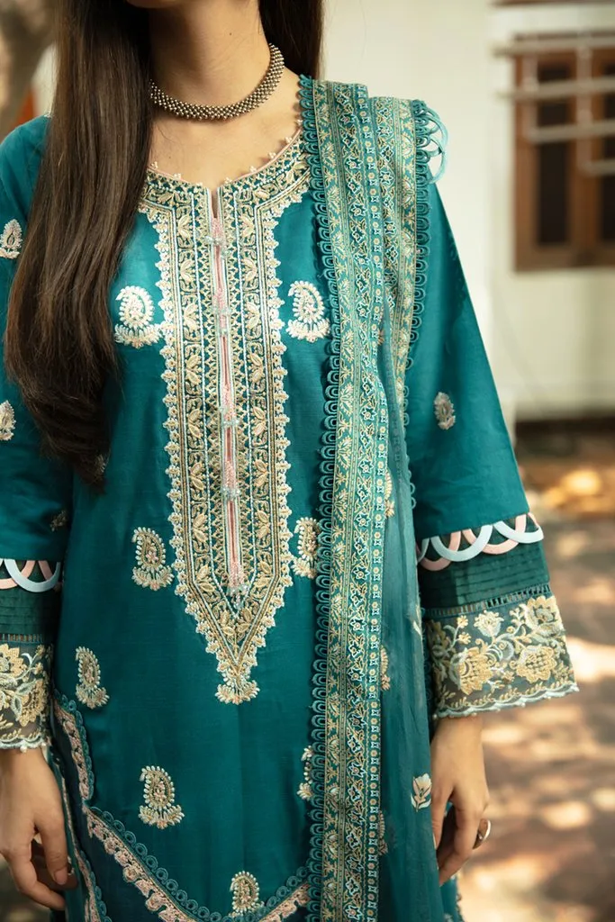 NW-15 | Qalamkar Qline Linen Winter Collection 2021 | Unstitched Embroidered Organza Suits