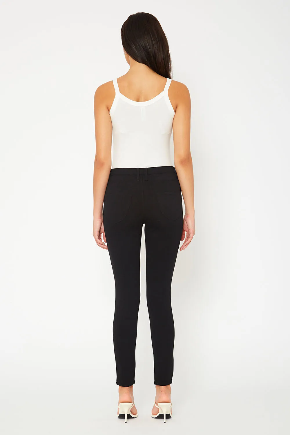 One button ponte black skinny pants