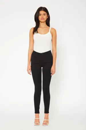 One button ponte black skinny pants