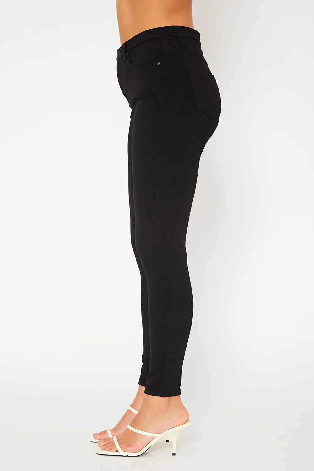 One button ponte black skinny pants