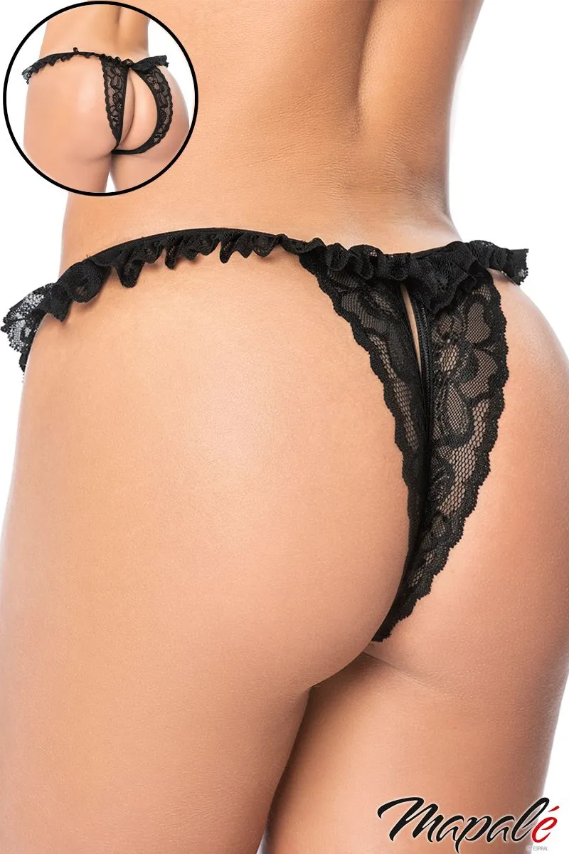 Open Lace Panty in Black