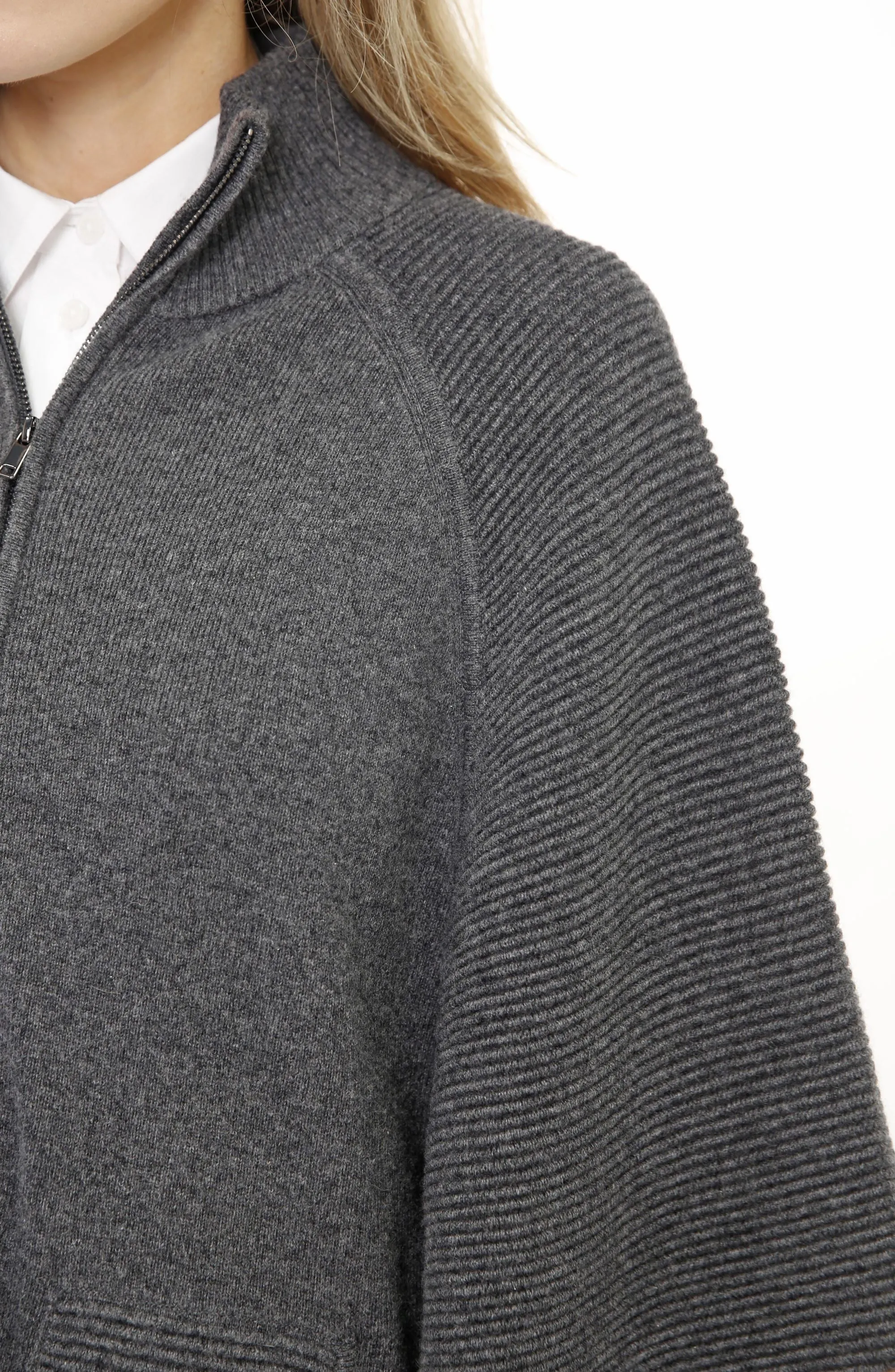 Ottoman Stitch Zip Capelet