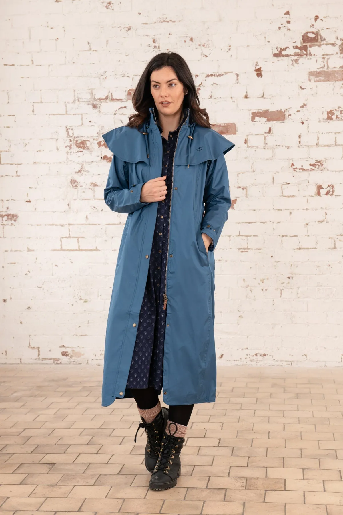 Outback Womens Full Length Waterproof Raincoat - Deep Sea