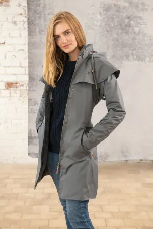 Outrider Womens 3/4 Length Waterproof Raincoat - Urban Grey