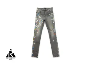 Paint Splatter Skinny Jeans "Grey/Multi"