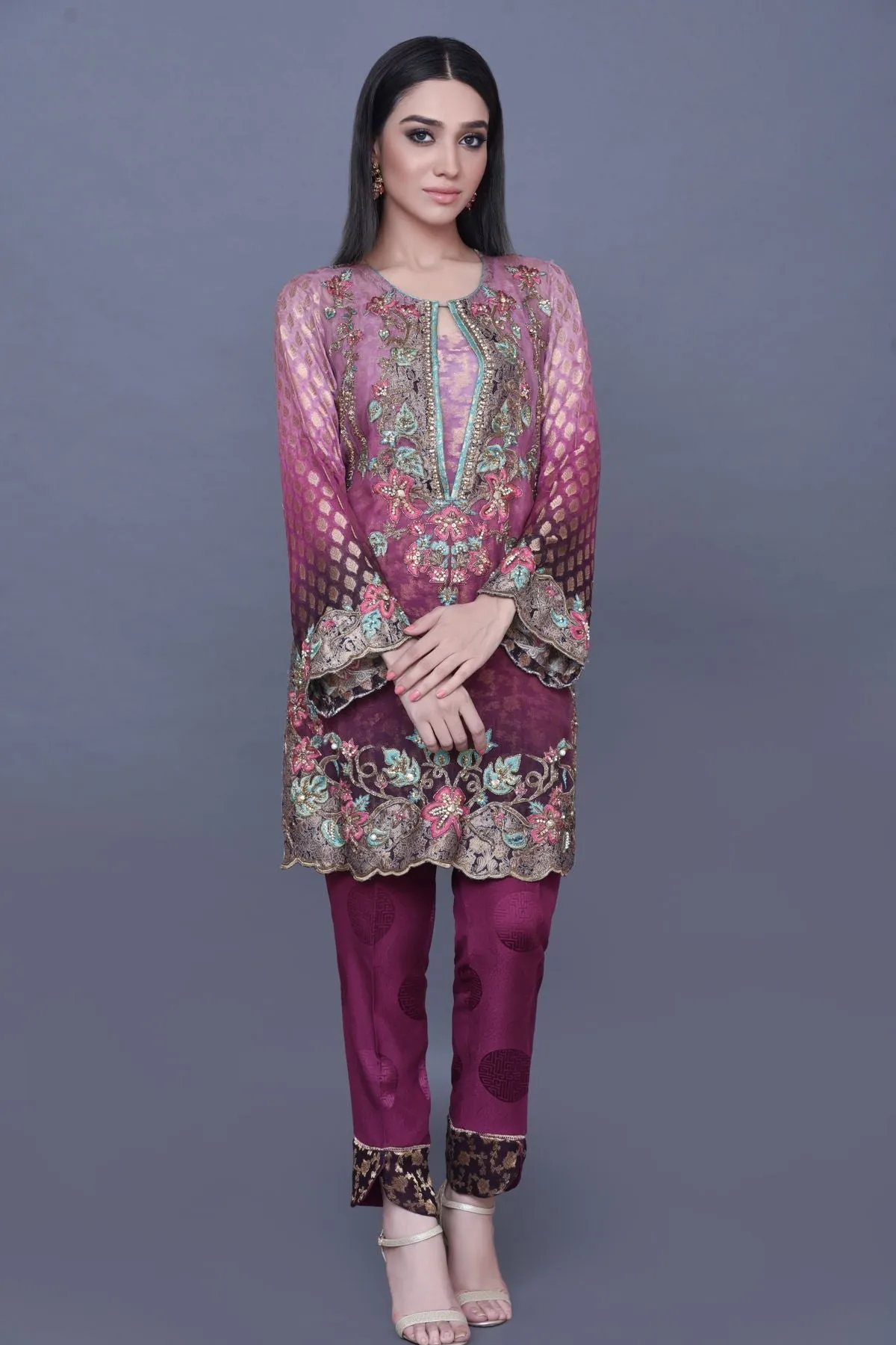 Pakistani Chiffon Wedding Party Dress #Y2063
