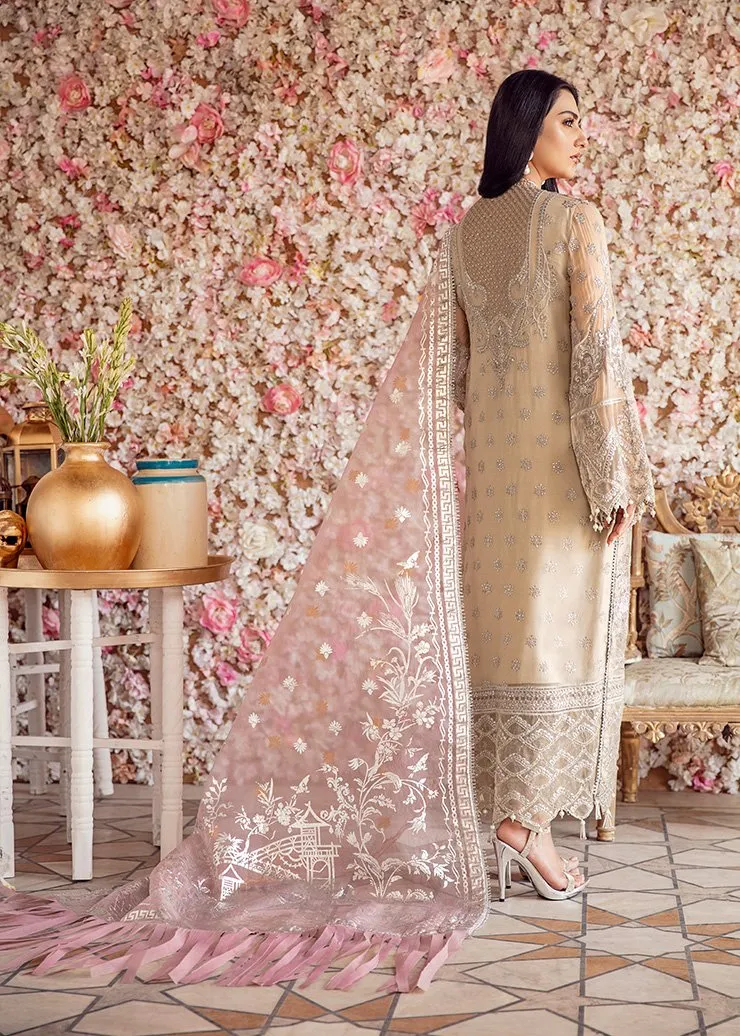 Pakistani Crinkle Chiffon Shirt with Embroidery #Y6191