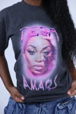 P&A Purple And Gray Oversized Graphic Tee