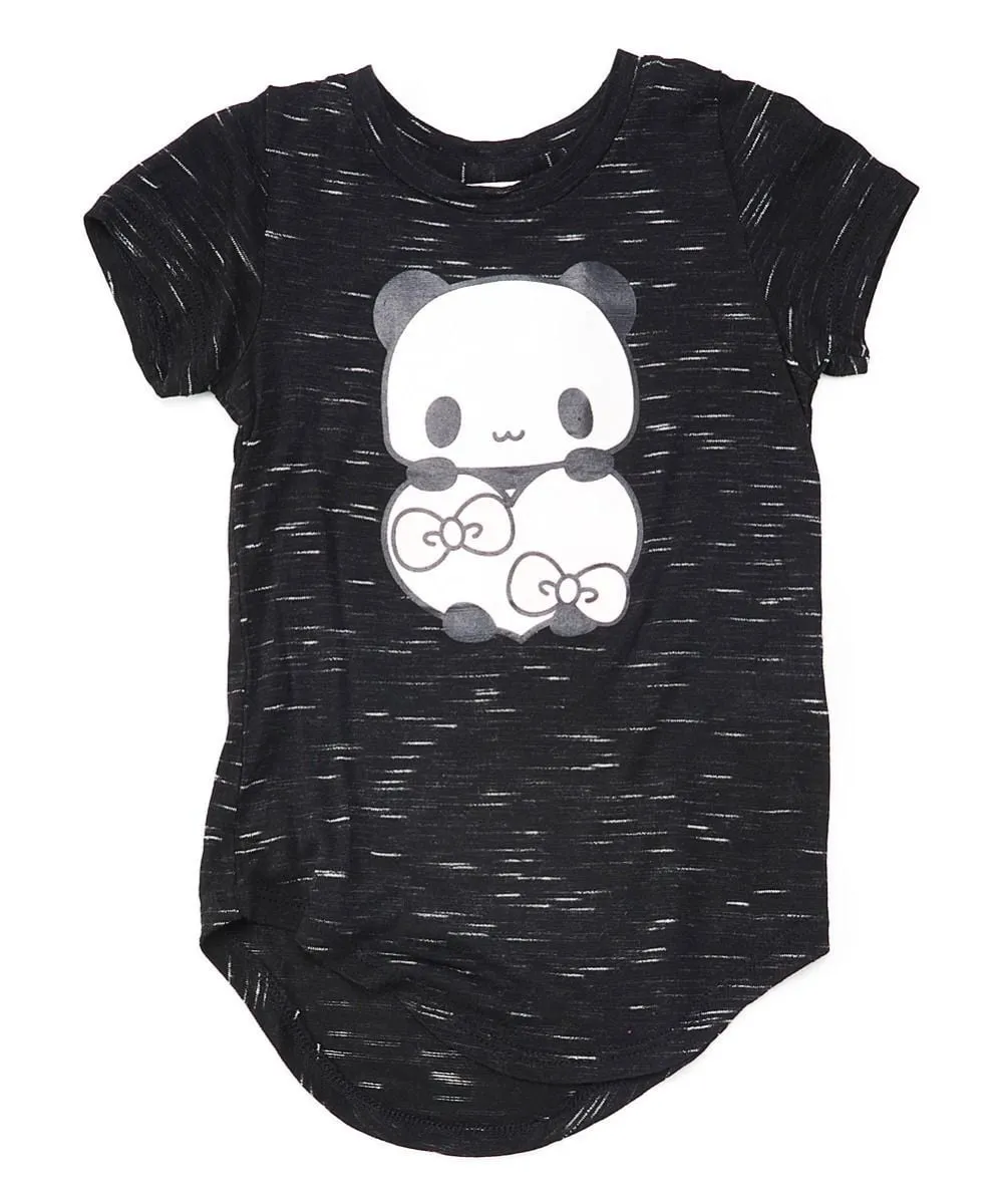 Panda Heart Girls Blouse Black
