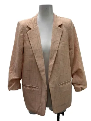 Peach Pink Grid Blazer