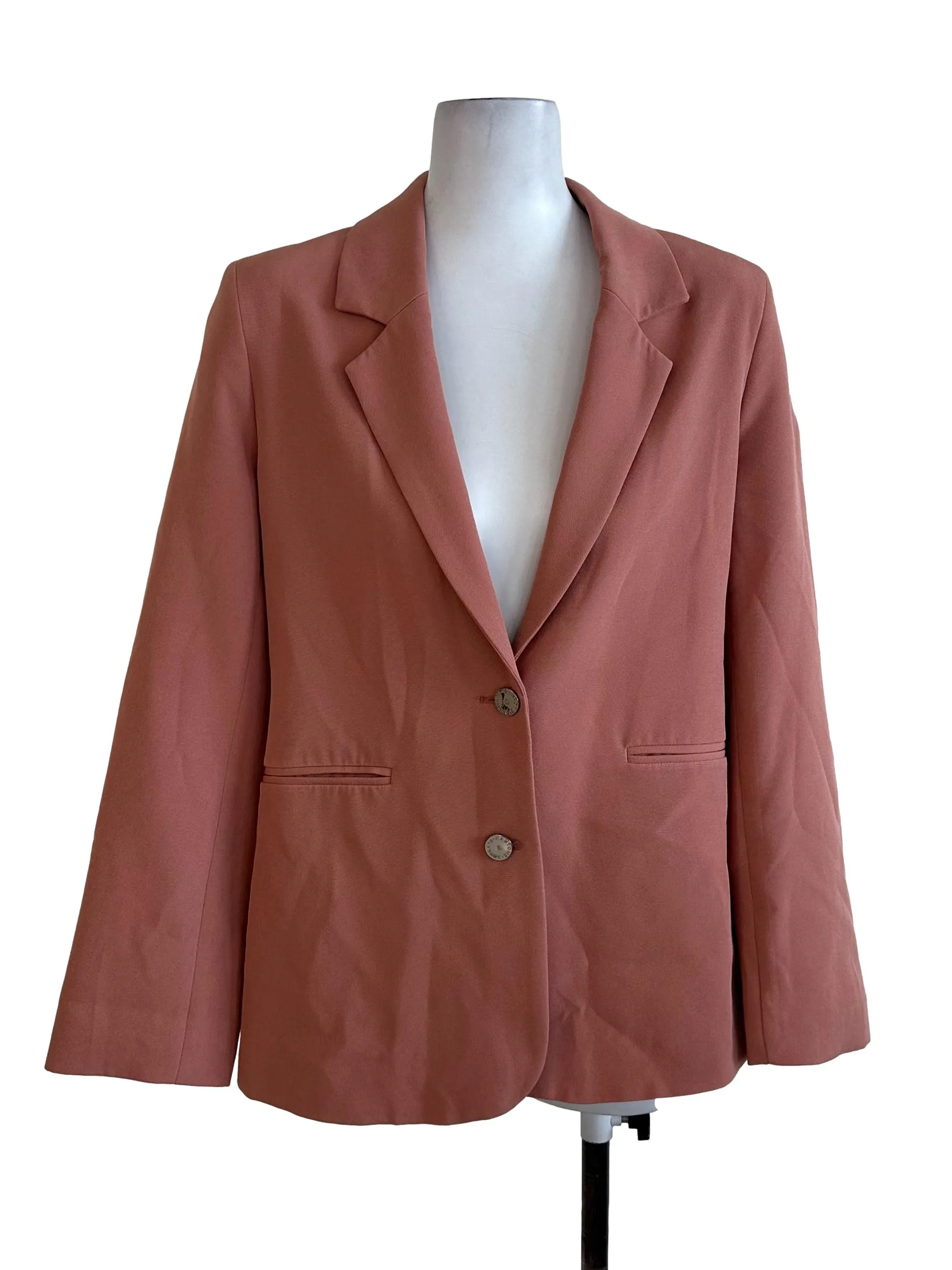Peachy Pink Plain Blazer