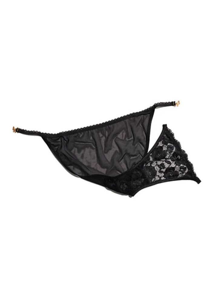 Pearly Eye Bikini Black Panties