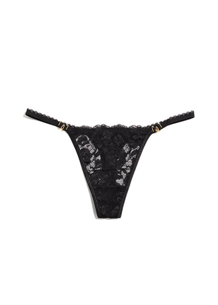 Pearly Eye Thong Black