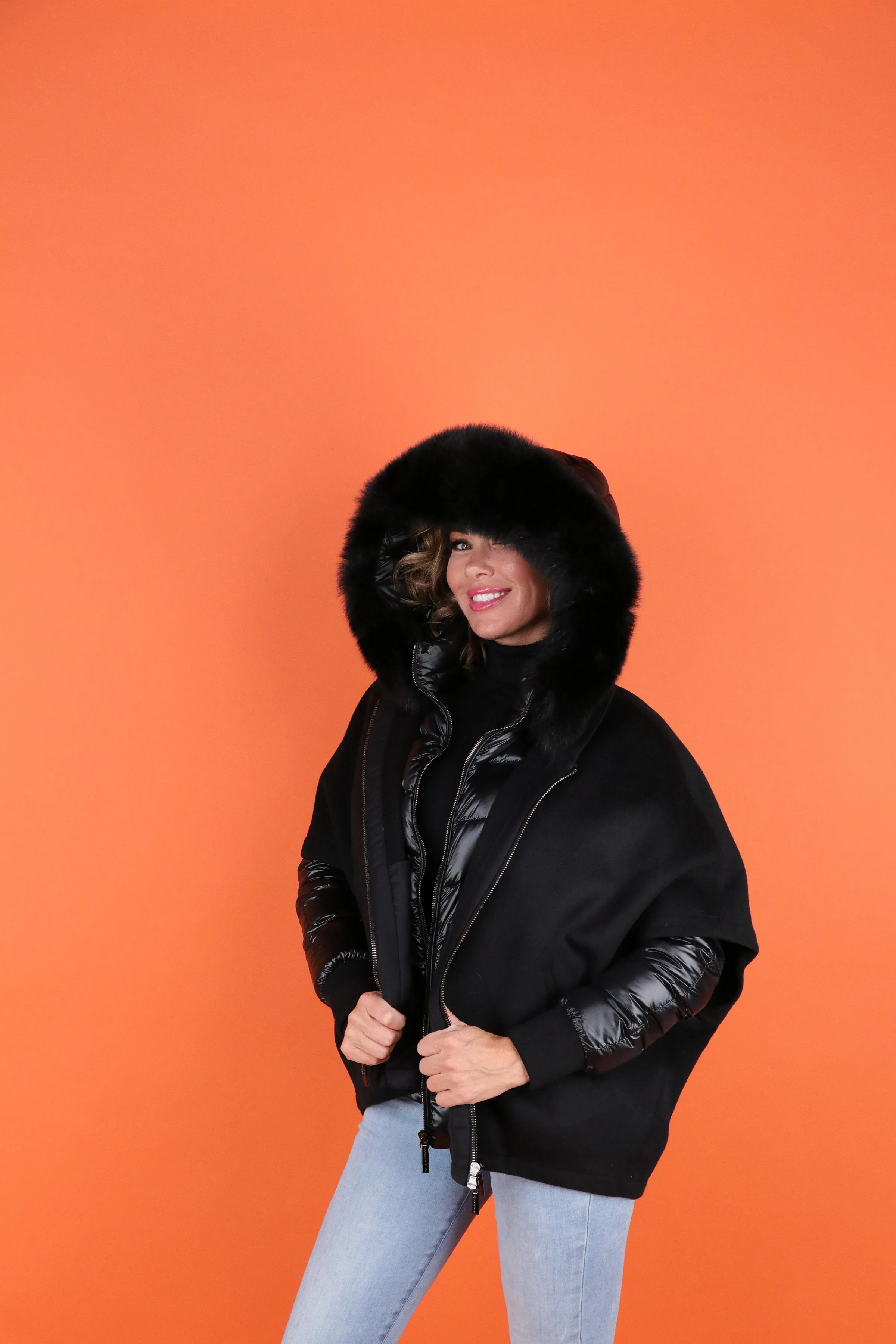 Pegaso-CWR Ladies Down 3-in-1 Coat in Black