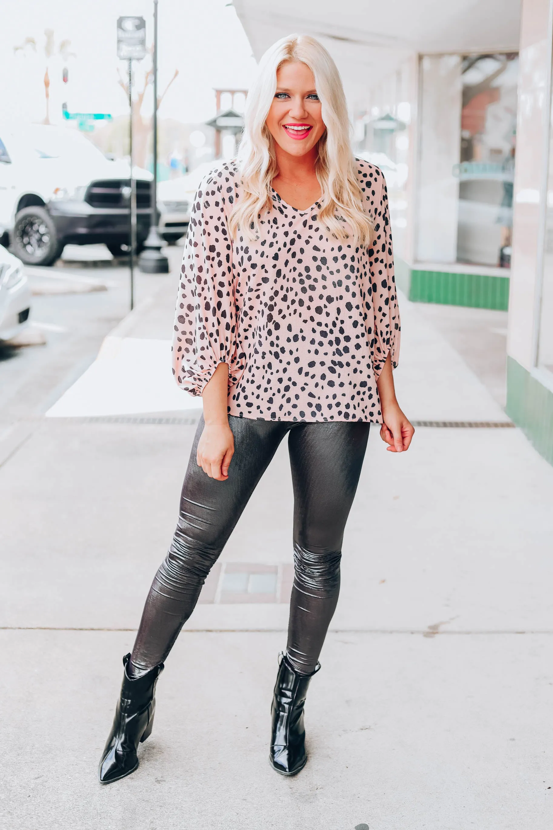 Perdita Dalmatian Top - Blush