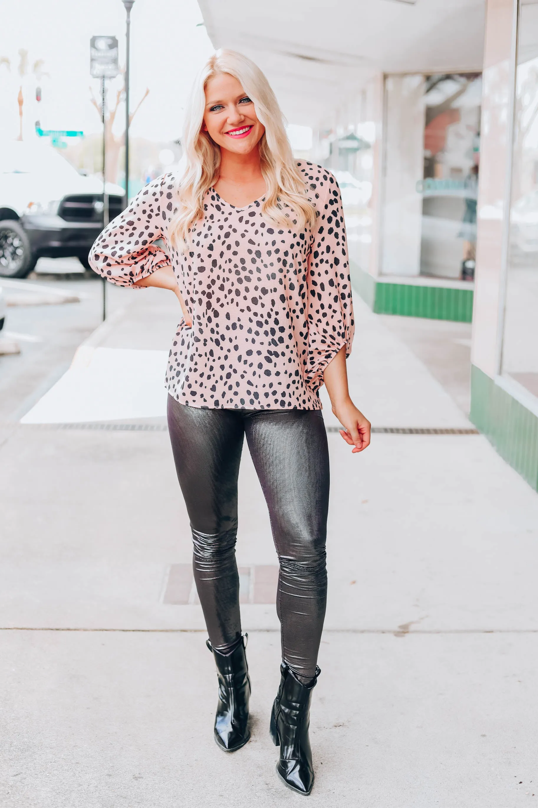 Perdita Dalmatian Top - Blush