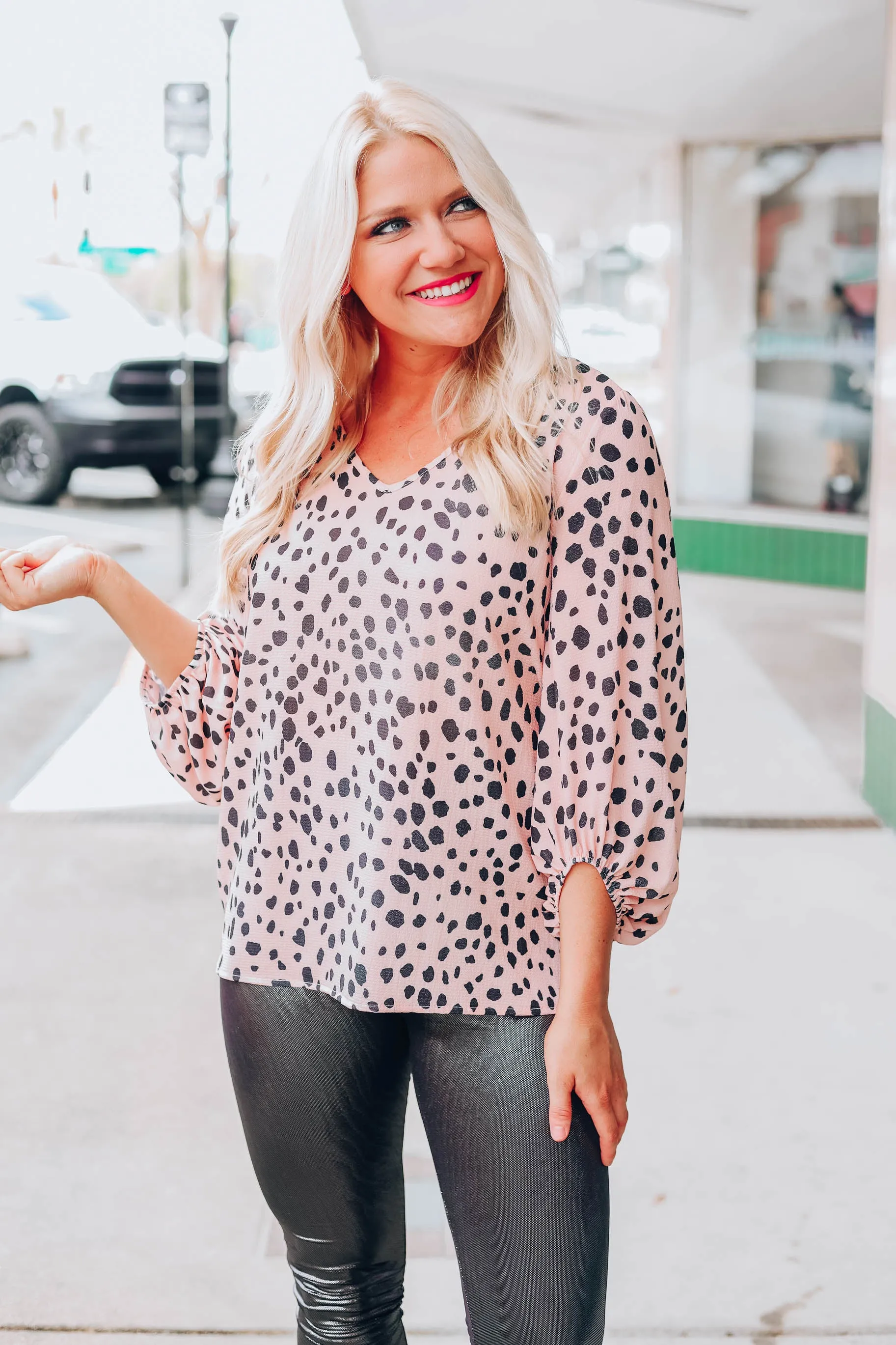 Perdita Dalmatian Top - Blush