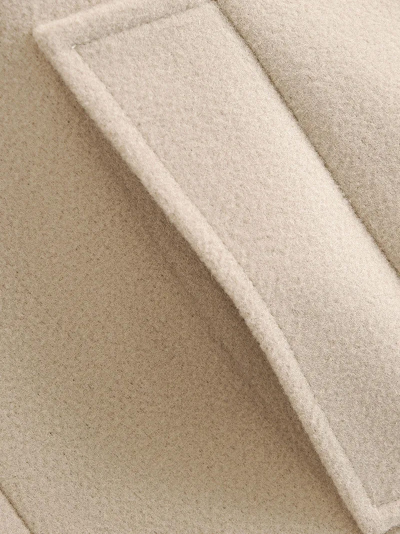 Pile Collar Elegant Button Shawl Cape Outerwear