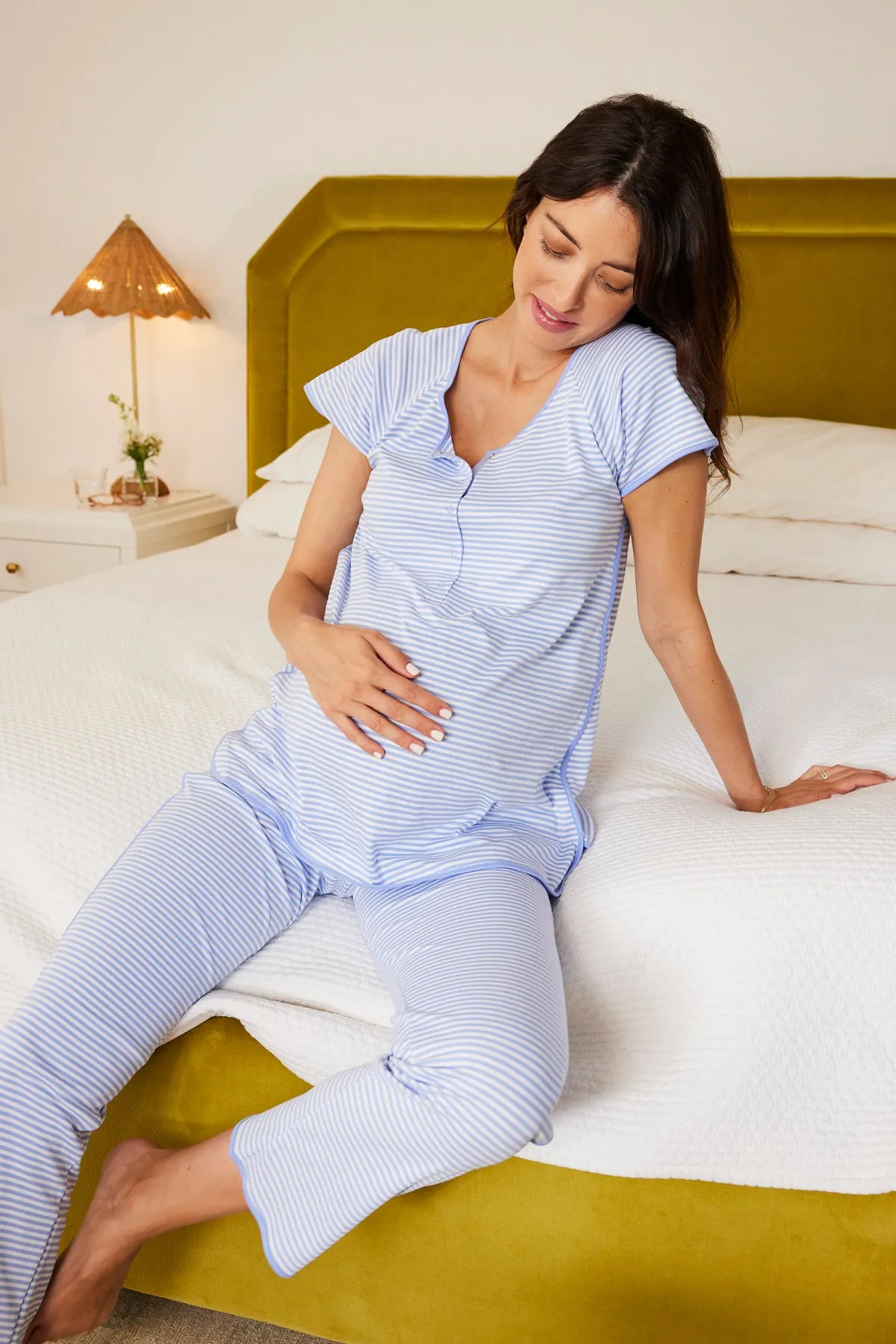 Pima Maternity Short-Long Set in Hydrangea
