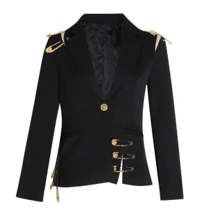Pin Spliced Jacket Blazer