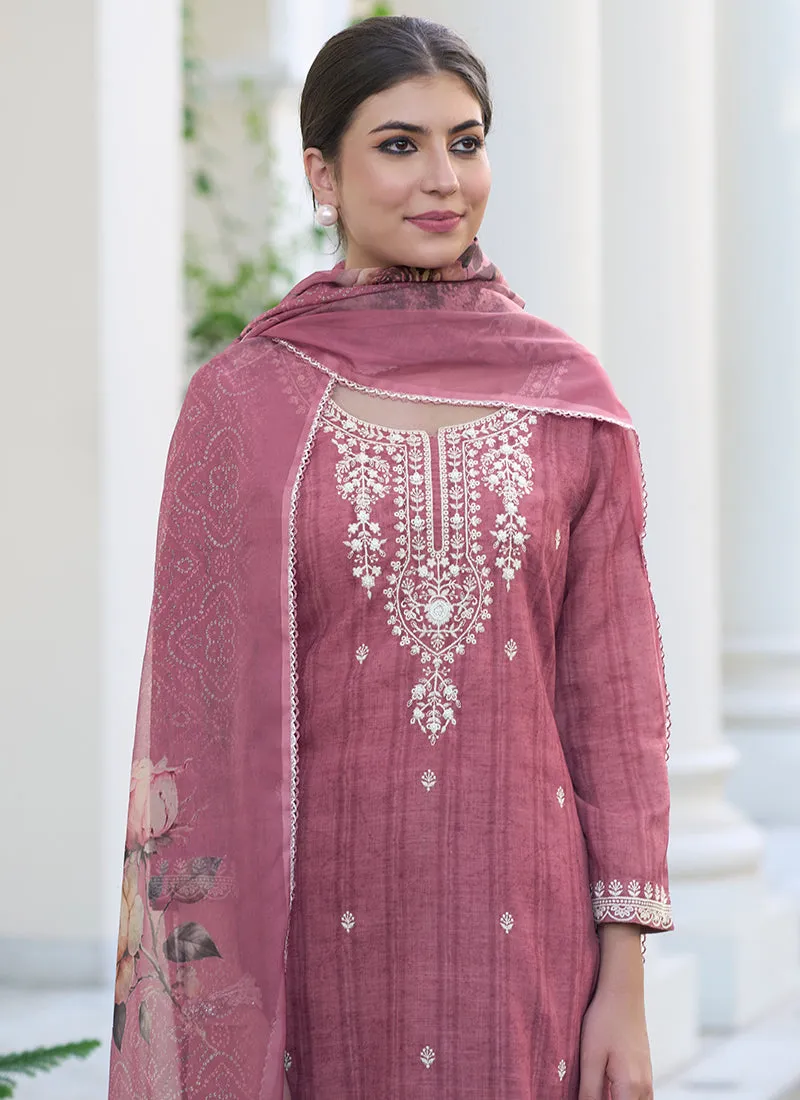 Pink Khatli Work Embroidery Traditional Salwar Kameez