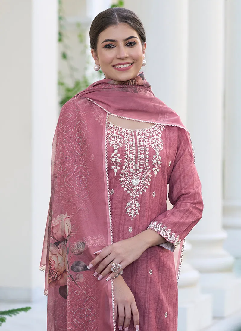 Pink Khatli Work Embroidery Traditional Salwar Kameez