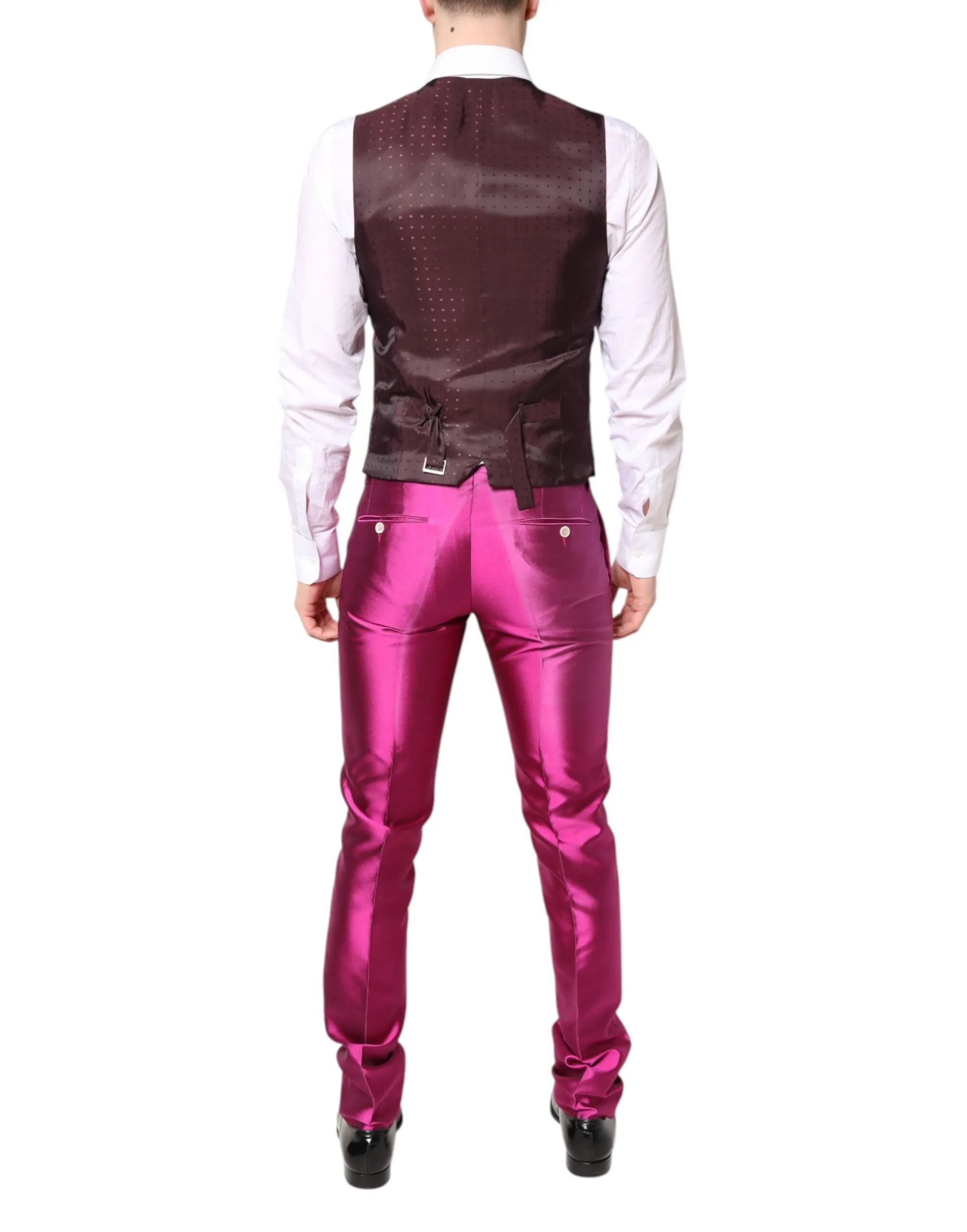 Pink SICILIA Double Breasted 3 Piece Suit