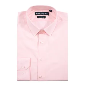 Pink Stretch Slim-Fit Dress Shirt