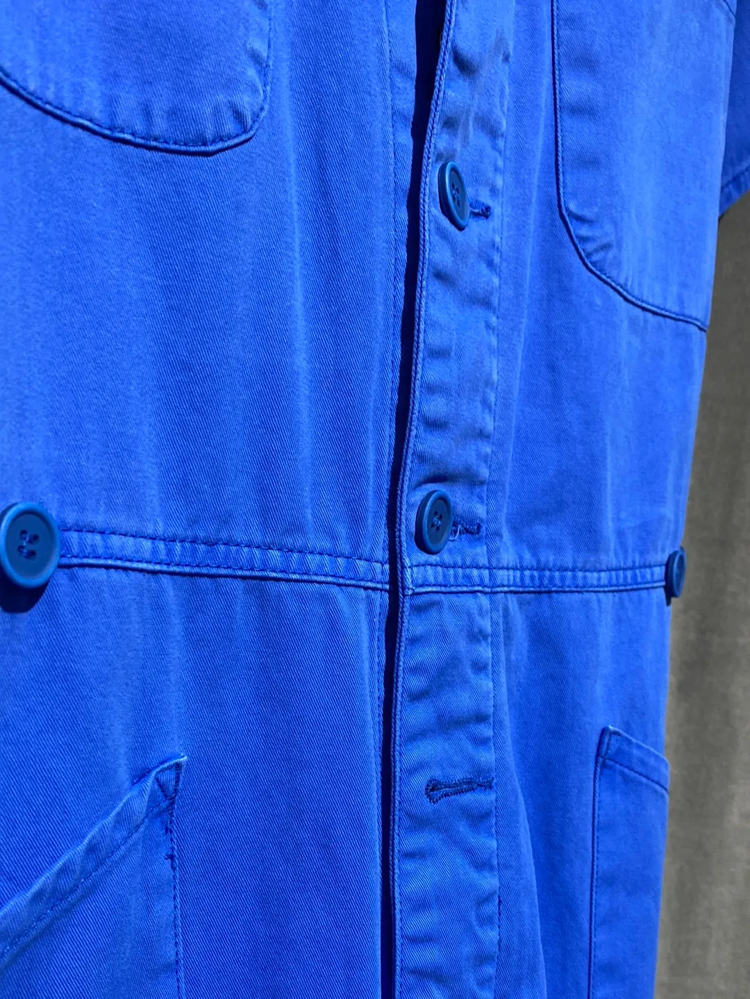 PISTOLA Blue Collared Short Sleeve Pants Jumpsuit