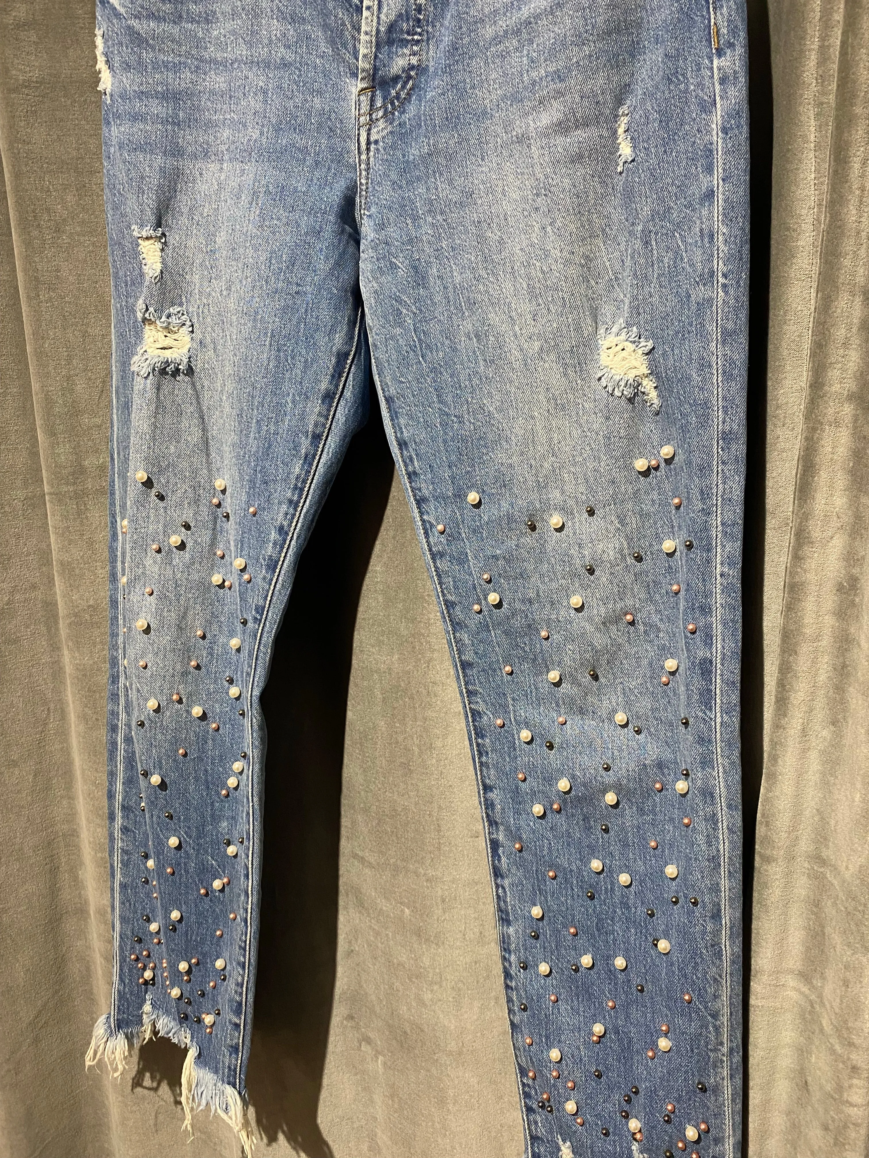 Pistola Pearl Studded Blue Skinny jeans