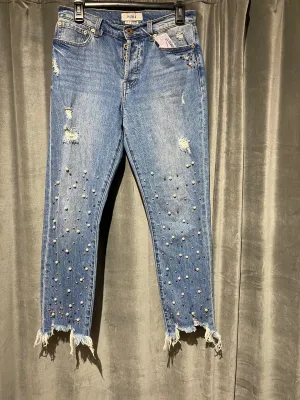 Pistola Pearl Studded Blue Skinny jeans