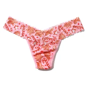 Printed Signature Lace Low Rise Thong