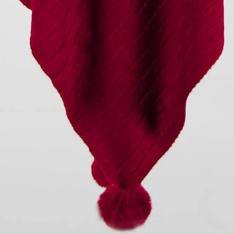 Pullover V-neck Collar Pompom Hypotenuse Sweater Cloak Shawl Cape Cardigans