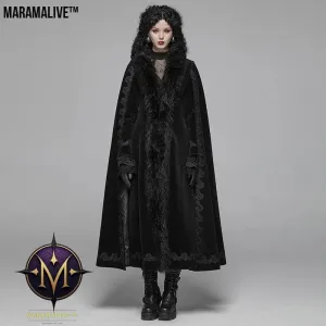 Punk State Women's Half Cape Dark Tie Gothic Retro Gorgeous Long Coat