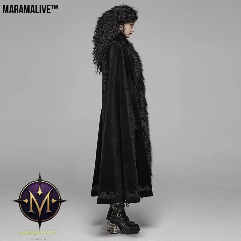 Punk State Women's Half Cape Dark Tie Gothic Retro Gorgeous Long Coat