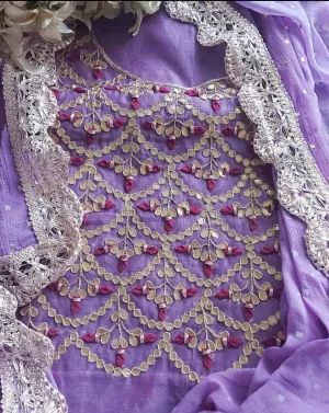 Purple gota patti suit set