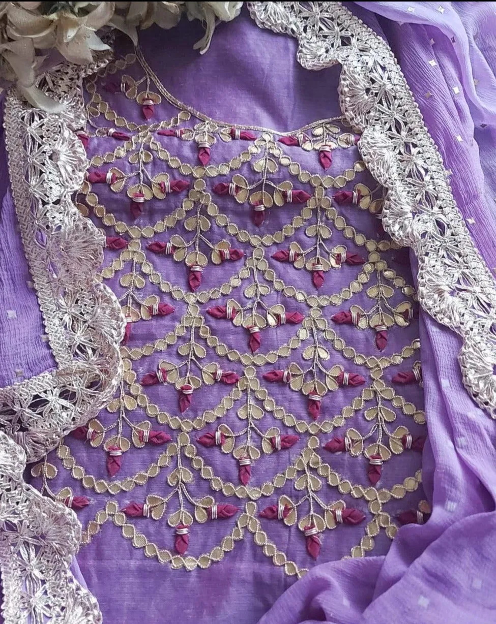 Purple gota patti suit set
