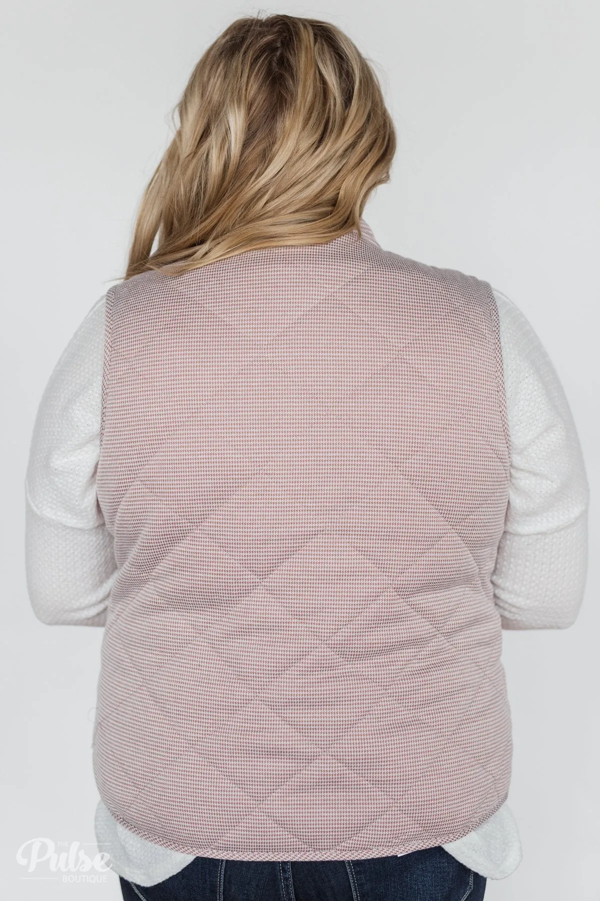 Quilted Pocket Vest- Mauve