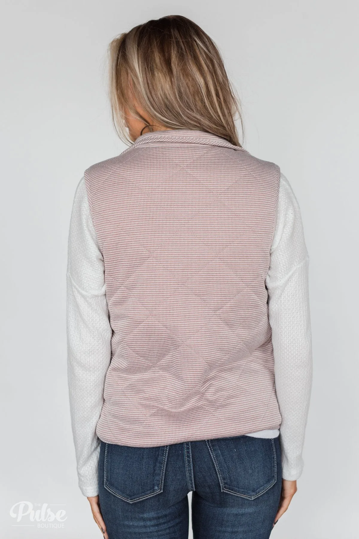 Quilted Pocket Vest- Mauve