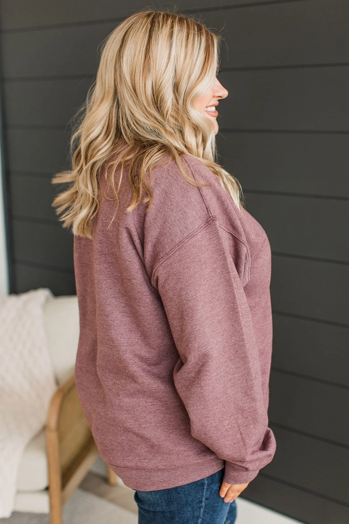"Amazing Grace" Crew Neck Pullover- Plum